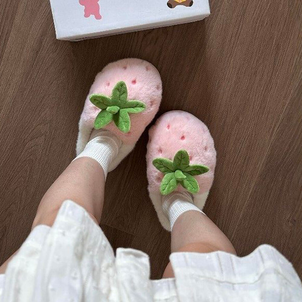 Strawberry Fluffy Slippers