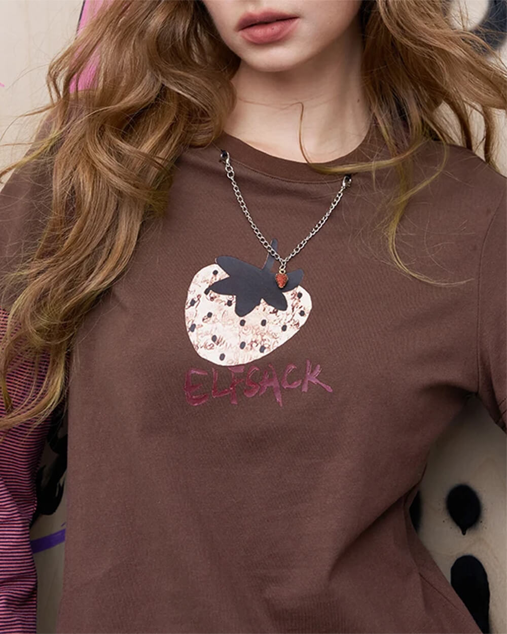 Strawberry Print Layered Tee