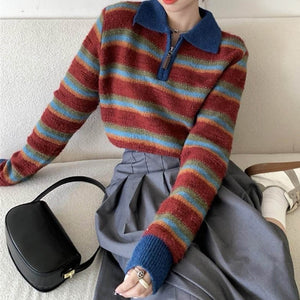 Primary Colors Cropped Knit Sweater