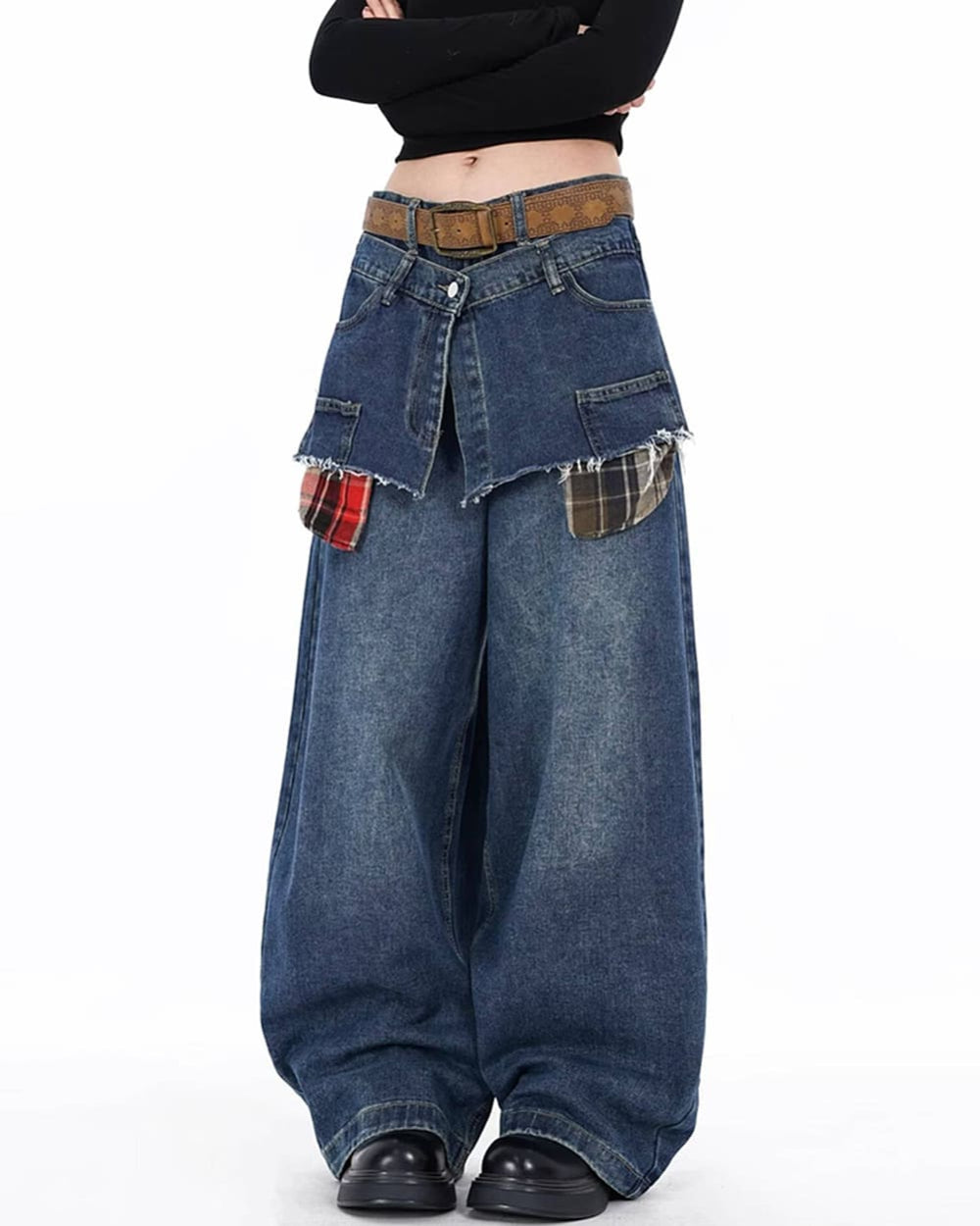 Teen Craft Layered Wide-Leg Jeans