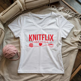 Knitflix And Chill Lady V-neck