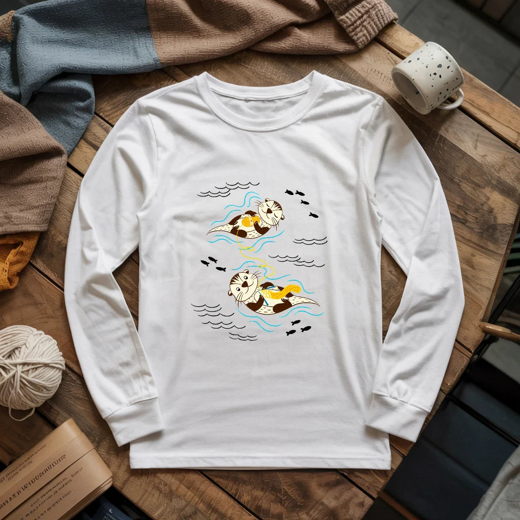 Otterly Knitting Away Long Sleeve T-shirt