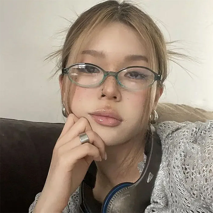 Y2K Aesthetic Oval Glasses