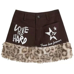 Ferocious Fancy Fuzzy Denim Skirt