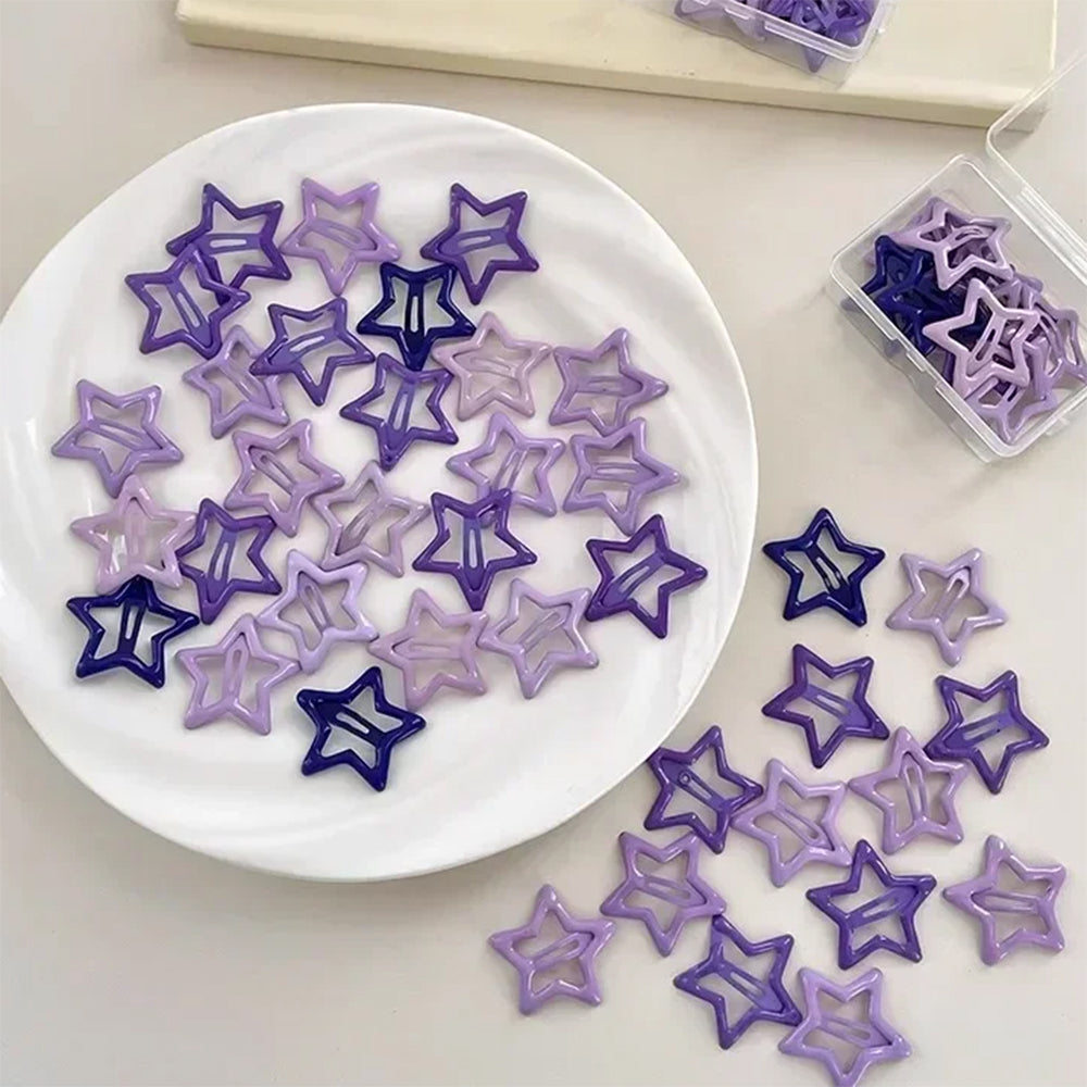 Y2K Pastel Star Hair Clips Set