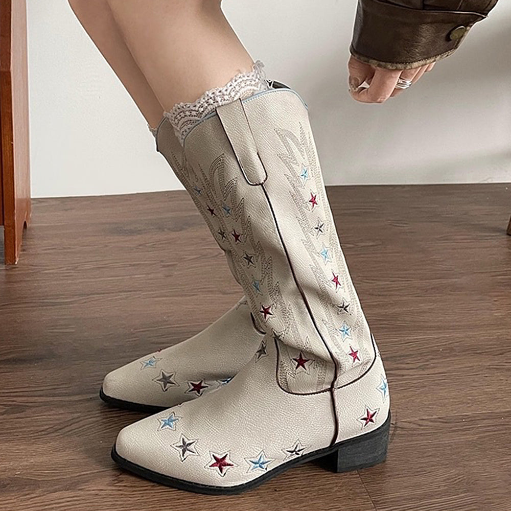Y2K Western Star Boots